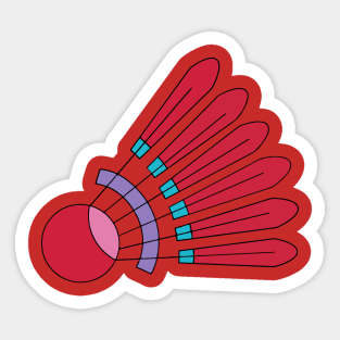 Badminton Shuttlecock (Red) Shuttles of Playing Badminton Sticker